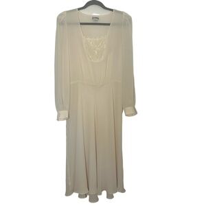 Vintage Lizzy & Johnny Sheer Cream Colored Midi Maxi Dress Size 6